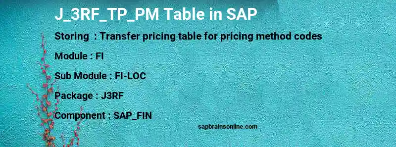 SAP J_3RF_TP_PM table