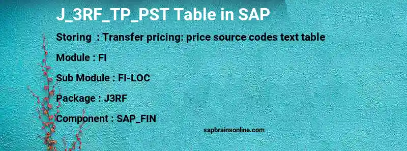 SAP J_3RF_TP_PST table