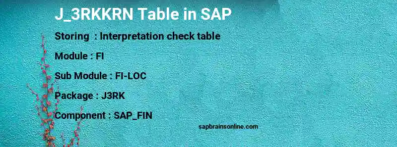 SAP J_3RKKRN table