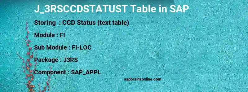 SAP J_3RSCCDSTATUST table