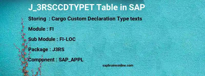 SAP J_3RSCCDTYPET table