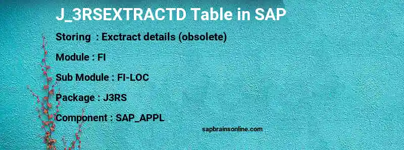 SAP J_3RSEXTRACTD table