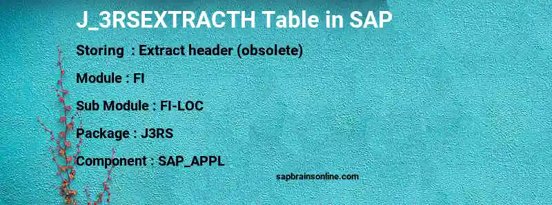 SAP J_3RSEXTRACTH table