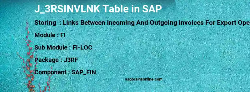 SAP J_3RSINVLNK table