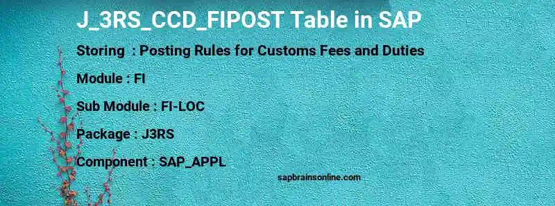 SAP J_3RS_CCD_FIPOST table