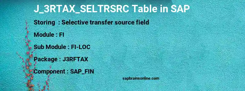SAP J_3RTAX_SELTRSRC table