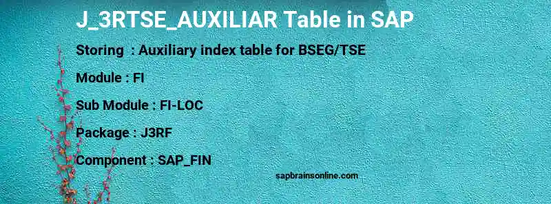 SAP J_3RTSE_AUXILIAR table