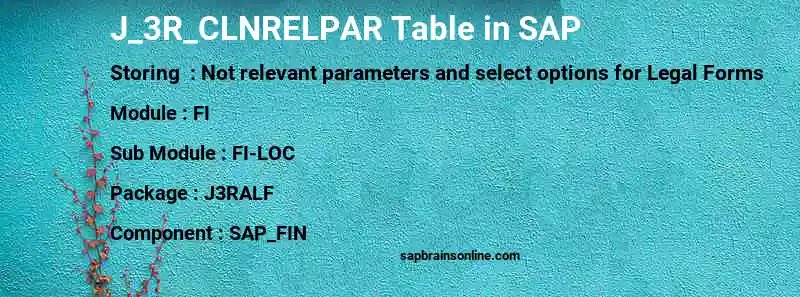 SAP J_3R_CLNRELPAR table