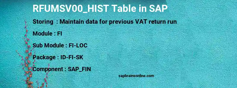 SAP RFUMSV00_HIST table