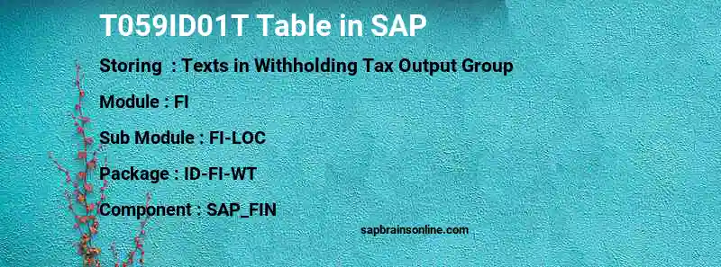 SAP T059ID01T table