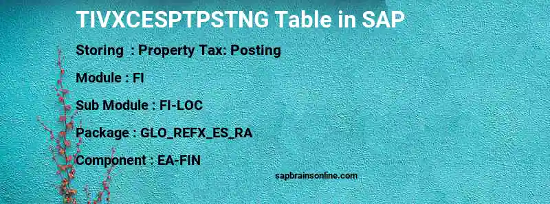 SAP TIVXCESPTPSTNG table