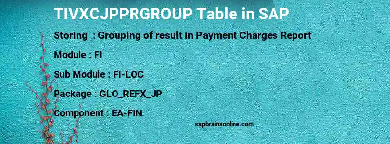 SAP TIVXCJPPRGROUP table