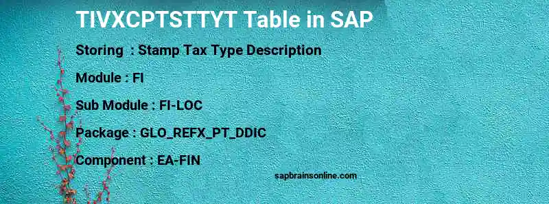 SAP TIVXCPTSTTYT table