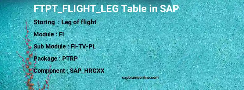 SAP FTPT_FLIGHT_LEG table