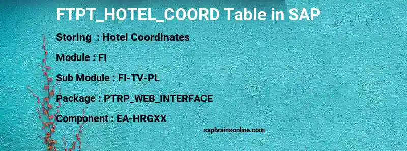 SAP FTPT_HOTEL_COORD table