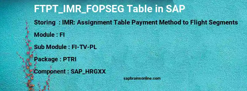 SAP FTPT_IMR_FOPSEG table