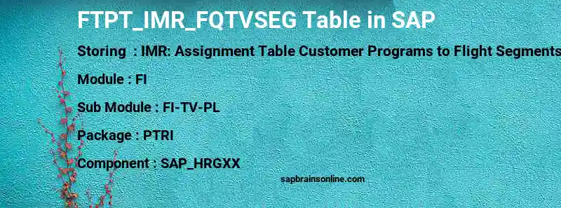 SAP FTPT_IMR_FQTVSEG table