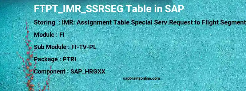 SAP FTPT_IMR_SSRSEG table