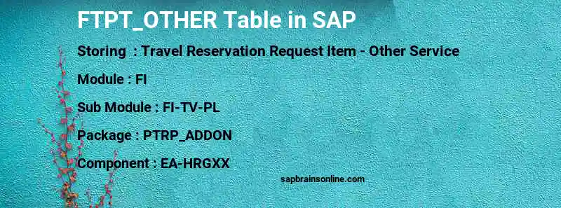 SAP FTPT_OTHER table