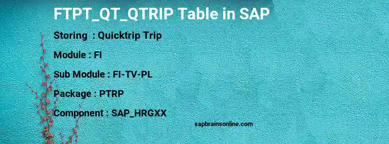 SAP FTPT_QT_QTRIP table