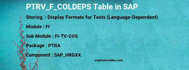 SAP PTRV_F_COLDEPS table