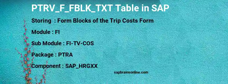SAP PTRV_F_FBLK_TXT table