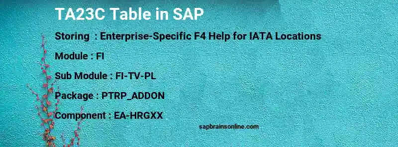 SAP TA23C table
