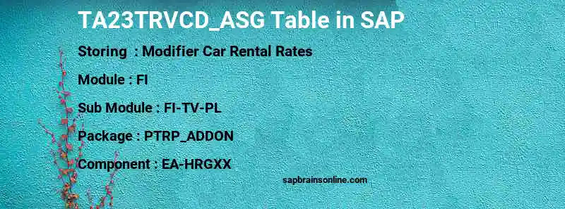 SAP TA23TRVCD_ASG table