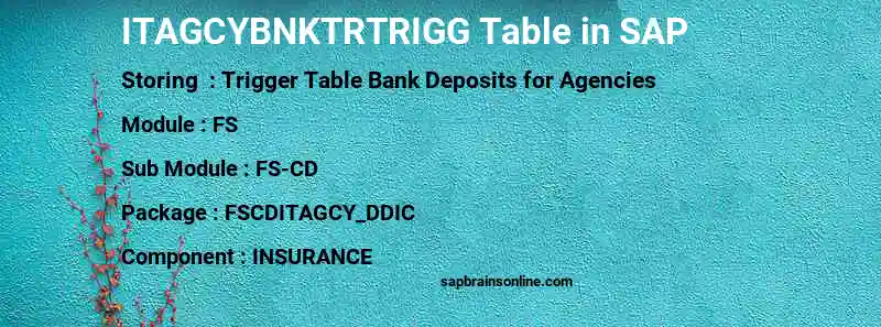 SAP ITAGCYBNKTRTRIGG table