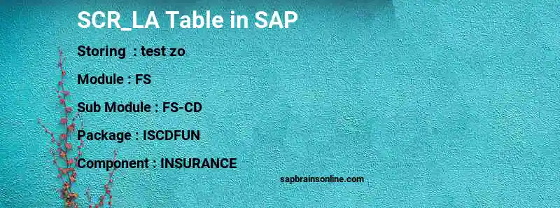 SAP SCR_LA table