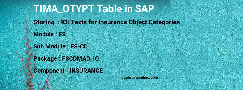 SAP TIMA_OTYPT table