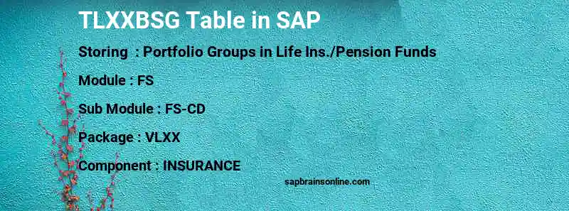 SAP TLXXBSG table