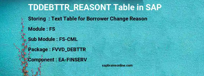 SAP TDDEBTTR_REASONT table