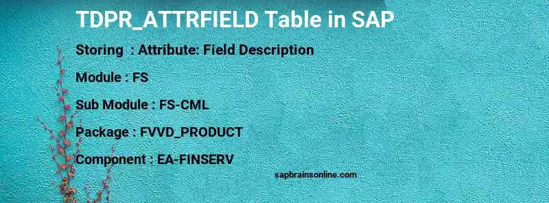 SAP TDPR_ATTRFIELD table