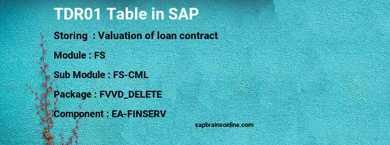 SAP TDR01 table