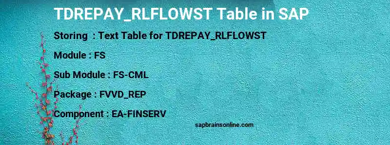 SAP TDREPAY_RLFLOWST table