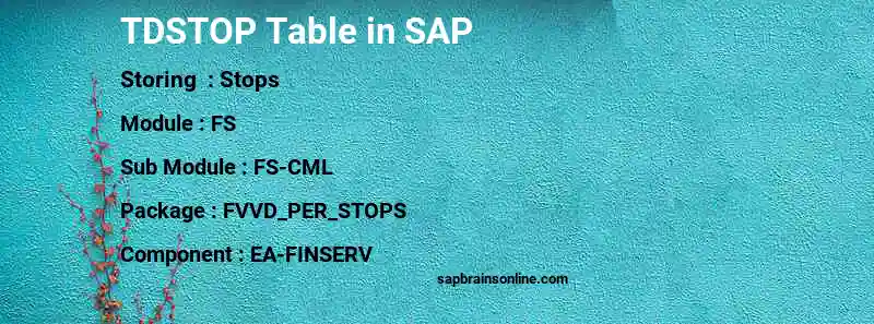SAP TDSTOP table