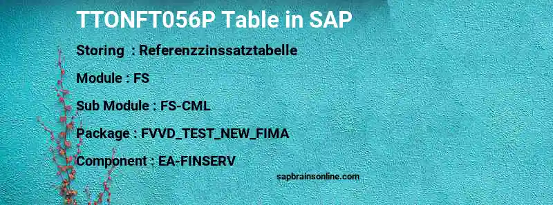 SAP TTONFT056P table