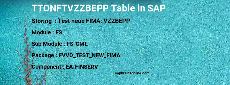 SAP TTONFTVZZBEPP table