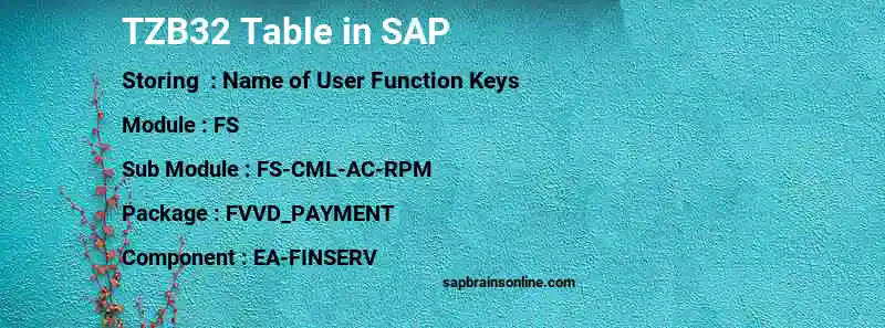 SAP TZB32 table