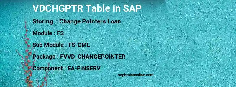 SAP VDCHGPTR table