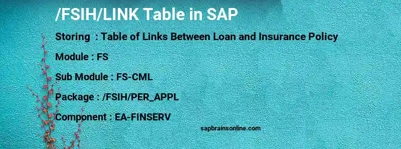 SAP /FSIH/LINK table