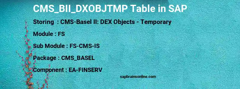 SAP CMS_BII_DXOBJTMP table