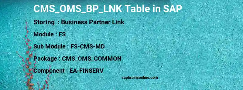 SAP CMS_OMS_BP_LNK table