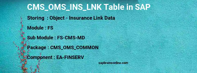 SAP CMS_OMS_INS_LNK table