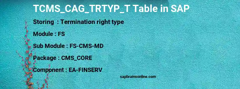SAP TCMS_CAG_TRTYP_T table