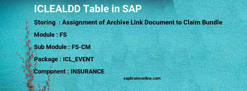 SAP ICLEALDD table