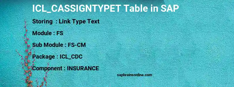 SAP ICL_CASSIGNTYPET table