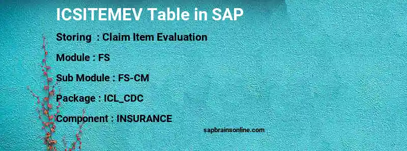 SAP ICSITEMEV table