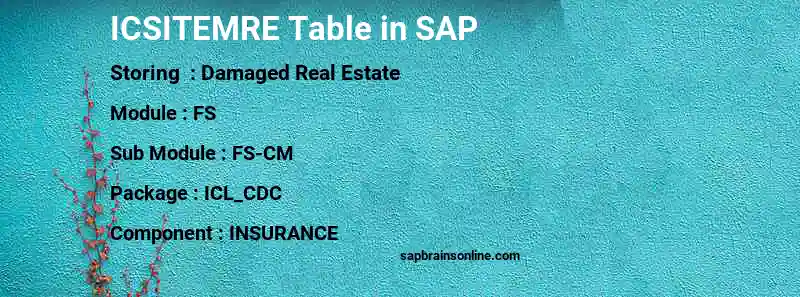 SAP ICSITEMRE table